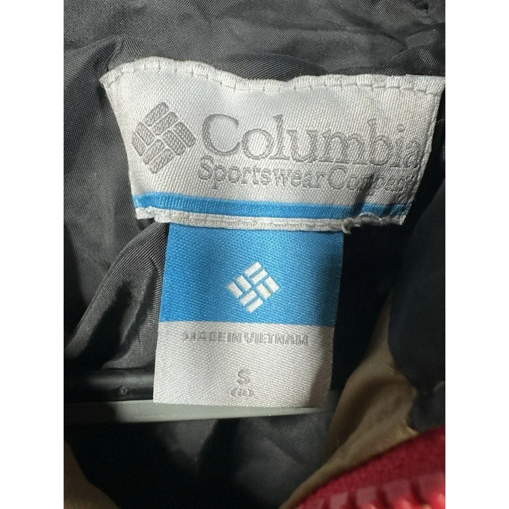 Columbia Boys Arctic Blast Jacket Youth Small 8 Tan Black Hooded Puffer Ski